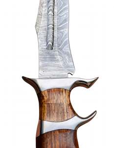 Couteau utilitaire à lame fixe en acier Damas fait main, manche ergonomique en bois, outil de découpe de viande pour barbecue en extérieur - Product Image 5