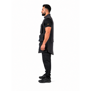 Mens Recycled Polyester Techwear Tunic <b>Utility</b> <b>Vest</b> for Streetwear Custom OEM Label for Outdoor Sports Fishing <b>Vest</b> - Product Image 3