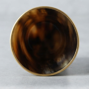 Handcrafted Eco-Friendly Buffalo Horn Glass <b>Cup</b> with Gold Brass Edge Curved Design From REHMAN CRAFT - Product Image 4