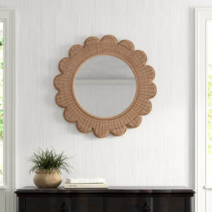 Miroir plat en rotin encadré - Product Image 2