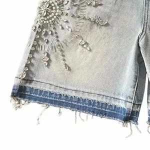 Men Summer Hot Selling Workout Style Shorts Denim Shorts <b>High</b> Quality and Low Rate Denim Short Quick Dry Denim rhinestone Short - Product Image 6