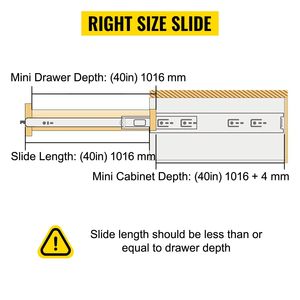 Guide per cassetti a estrazione totale per impieghi gravosi, lunghezza 40 pollici, capacità di carico 500 libbre, con blocco di sicurezza, 1 paio per lato, durevoli e convenienti - Product Image 5