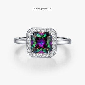 Geometric Square Shaped <b>Silver</b> <b>Ring</b> Shimmering Cubic Zirconia Micro Inlay 925 Sterling <b>Silver</b> Women <b>Eternity</b> Band <b>Ring</b> Wholesale - Product Image 1