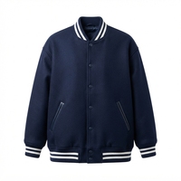 Veste en laine mélangée surdimensionnée au prix d'usine OEM, broderie personnalisée, patch en chenille, veste de style universitaire