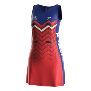 Wholesale <b>Custom</b> Made Professional High Quality Netball Uniform V-neck Heat-Transfer Printed Anti-Bacterial Nylon Unisex <b>Dress</b> - Product Image 6