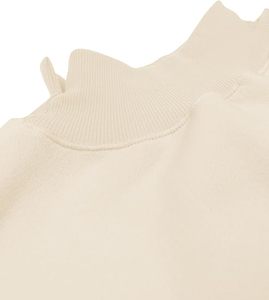 High Neck Drop Shoulder <b>Fleece</b> Sweatshirt <b>Women</b> Contrast Trim Light Blue Oversized Pullover Loose Fit Casual <b>Top</b> - Product Image 2