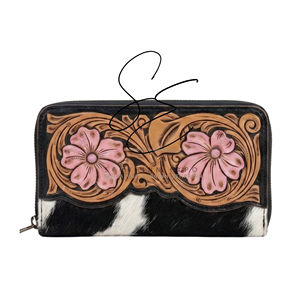 Embossed Leather Clutch Wallet Women Zip Around Wallet Card Slots Cash Bill Holder Coin Pocket <b>Purse</b> - Product Image 2