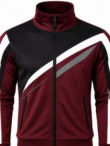 Chándal Deportivo para Hombre con Bloques de Color, Sudadera con Cremallera Completa y Cuello Alto, Bolsillos Laterales, Poliéster y Algodón, Colección Otoño 2026 - Product Image 4