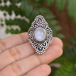 แหวนมูนสโตนเงินแท้ 925 แหวนทำมือสำหรับเธอ - Product Image 2