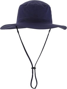 Unisex <b>Black</b> Breathable Waterproof Mesh Safari <b>Bucket</b> Hat with Adjustable Strap for Outdoor Summer Casual Use by Adults - Product Image 1