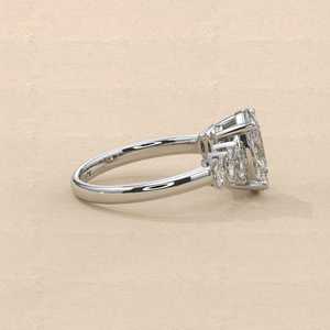 Authentic Moissanite 6x8MM Oval Cut 7 Stone Halo <b>Ring</b> <b>925</b> <b>Silver</b> Fine Fully Eternity Band Gift For Anniversary Party - Product Image 4