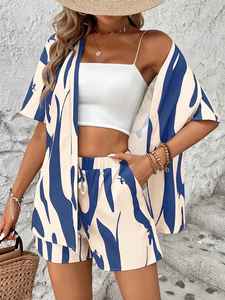 Ensemble été femme 100% coton, haut respirant double couche et short assorti, idéal pour les voyages, meilleur prix - Product Image 5