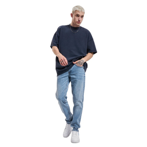T-shirts personnalisés pour hommes en coton épais 100% délavé à l'acide, coupe oversize, respirants, col rond, manches courtes imprimées, style streetwear, couleur unie - Product Image 4