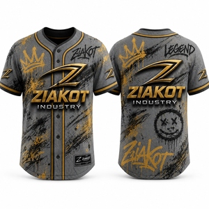เสื้อเบสบอลผู้ชาย ZIAKOT สีน้ำเงินทอง แบบซับลิเมชั่น แขนสั้น ทรงปกติ ระบายอากาศได้ดี ชุดกีฬา - Product Image 4