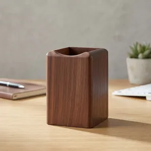Wooden Pen Holder <b>Desk</b> <b>Organizer</b> | Wood Pen & Pencil Holder Cup | Desktop Stationery Storage Stand for Office Home School - Product Image 2