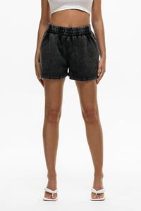 Automne femme survêtement ensemble 100% coton personnalisation à capuche surdimensionné lavage à l'acide sweat court deux pièces ensemble - Product Image 5