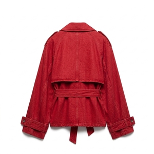 Vestes en jean respirantes pour femmes à prix abordable, nouvelles arrivées, vestes en jean à capuche élégantes de couleur unie pour femmes en vente - Product Image 4