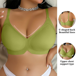 Customized logo Women's Plus Size Push-Up Breathable Wire-Free Anti-Sagging Soft Support Jelly Plus Size <b>Bra</b> with Large Cup - Product Image 5
