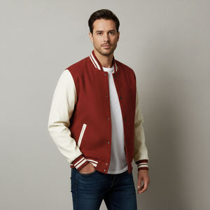 Veste universitaire d'hiver personnalisée de haute qualité pour hommes, style Letterman, col montant, écologique, vente en gros - Product Image 2