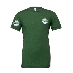 Camiseta Personalizada al por Mayor con Logotipo, de Algodón/Fibra de Bambú, con Estampado Digital de Patrón Sólido - Product Image 1
