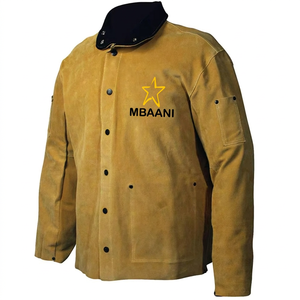 Veste en cuir suédé marron MBAANI, résistante à la chaleur, anti-chaleur, vêtements de travail de sécurité - Product Image 3