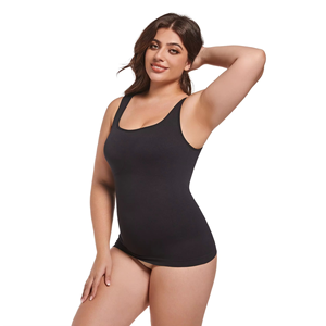 Camiseta sin mangas negra de cuello cuadrado para mujer, tejida en spandex y poliéster, transpirable, informal, de color sólido, corte regular - Product Image 6
