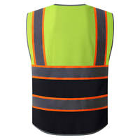 Gilet de travail haute visibilité bicolore en maille polyester bleu de sécurité avec poches, personnalisable, pour la construction