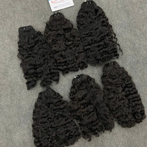 Extensions de cheveux bouclés noirs birmanes à prix abordable, 100 % vietnamiennes, tissées à la machine, sans nœuds, sans perte, super soyeuses - Product Image 1