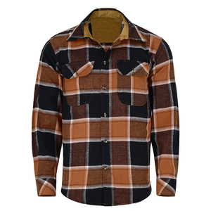Chemise en flanelle à carreaux épaisse pour homme, manches longues, boutonnée, en coton, décontractée, brossée, douce, chaude, style workwear, coupe oversize - Product Image 2