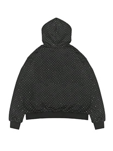 Sudaderas con cremallera para hombre, hombro caído con diamantes de imitación, 100% algodón, forro polar, sudaderas con cremallera de gran tamaño, fabricantes de peso pesado para hombres - Product Image 2