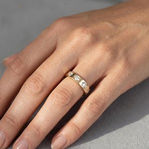 Authentic Oval Cut Diamond <b>Dainty</b> Band <b>Ring</b> 14K Solid Gold Promise Fine Jewelry Gift for Wedding Party Charms - Product Image 5