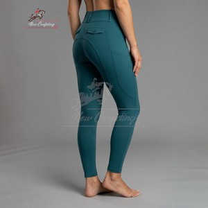 Leggings d'équitation pour femmes, pantalons d'équitation, collants avec grip en silicone sur tout le siège et aux genoux, taille haute, extensibles, OEM ODM personnalisés - Product Image 5