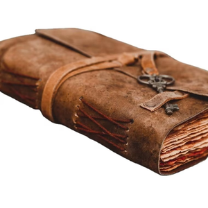 Full Grain Soft <b>Leather</b> Vintage Handmade Journal Notebook Bound <b>Diary</b> with Deckle Edge Line Paper and Key Closure, <b>Leather</b> <b>Diary</b> - Product Image 1