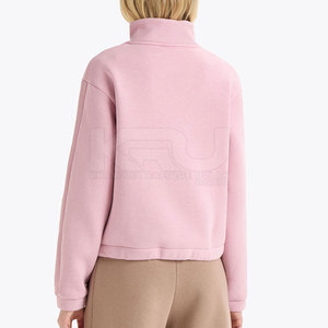 Modern Design Winter Casual 100% Cotton Blended Smooth Texture Women Half Zip <b>Sweatshirt</b> for <b>Gym</b> Workouts Outdoor Activities - Product Image 3