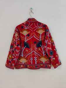 Chaqueta Exclusiva de Terciopelo Suzani Bordada a Mano: Abrigo Estilo Indio Hecho a Mano, Túnica Nupcial Boho, Chaqueta para Festivales, Regalo para Ella - Product Image 6