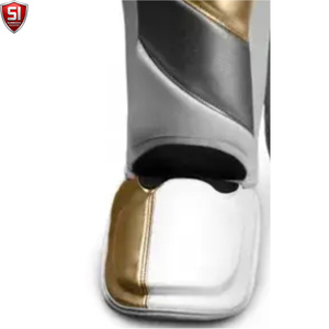 Espinilleras de Boxeo Shield, Ligeras, de PU, con Cierre de Velcro, en Blanco, Dorado y Plateado, para Adultos - Product Image 5