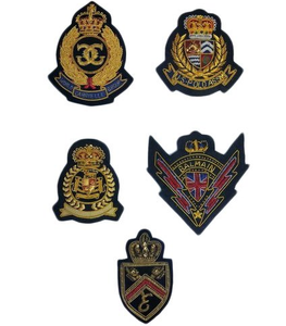Custom Handmade Embroidered Fashion Clothing Badges Patches Bullion Wire Handmade Embroidery 3D <b>Sew</b>-On Style Gold/Custom Colors - Product Image 5