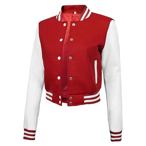 เสื้อแจ็คเก็ตวาร์ซิตี้แบบครอปสำหรับผู้หญิง สไตล์ลำลองแบบนักเรียนมัธยมปลาย แจ็คเก็ตเบสบอลผู้หญิง แฟชั่นสตรีทแวร์ น้ำหนักเบา สไตล์เลตเตอร์แมน - Product Image 1