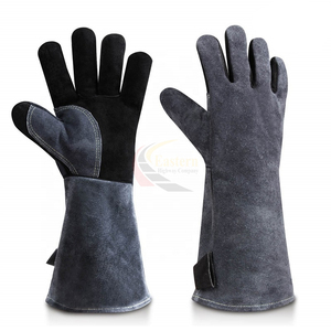 Gants de sécurité réfléchissants noirs, élastiques à la poignet, longueur coude, thermiques, pour toutes les saisons, usage extérieur, en coton de bambou, style sergé - Product Image 2