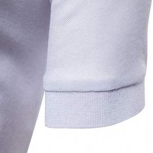 Polo pour homme en coton mélangé de qualité supérieure, coupe ajustée décontractée, manches courtes, col, design à rayures contrastées, respirant pour l'été - Product Image 6