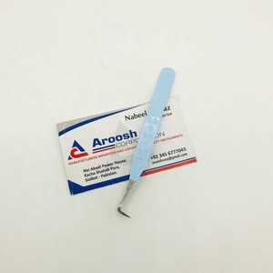 Pince d'extension de cils professionnelle en acier inoxydable avec poignée imprimée en forme de cœur pour bébé bleu à 90 degrés avec logo personnalisé Vente en gros - Product Image 5