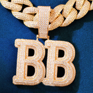 Breloques Lettres CNL Plaqué Or Rose Cristal Strass Argent 925 Pendentif Luxe Unisexe Usage Quotidien - Product Image 2