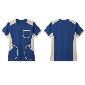 Tenue de travail médicale professionnelle à col rond et manches courtes pour les équipes d'hôpitaux, de cliniques et de laboratoires - Product Image 1