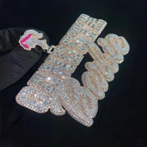 Anillo de Plata de Ley con Baño de Oro Rosa y Diamantes de Moissanita Creados en Laboratorio de Alta Calidad, Estilo Hip Hop, Totalmente Cubierto de Circonitas, Personalizado para Fiestas - Product Image 1