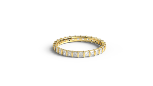 Anillo de Diamantes de Corte Princesa de Oro de 18K de Lujo, Banda Eternity con Canal de Diamantes, Anillo Apilable para Aniversario o Boda, Regalo Unisex - Product Image 1