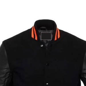 Chaqueta Varsity de Cuero/Lana a Prueba de Viento, Diseño Personalizado OEM/ODM, Cuello Alto, Logotipo Frontal, Estilo Béisbol, Bomber, Estilo Urbano, Invierno - Product Image 6