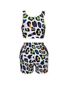 Conjunto de 2 Piezas para Mujer, Top Corto y Pantalones Cortos por Encima de la Rodilla, Transpirable, de Spandex y Poliéster, Ropa Deportiva de Verano - Product Image 4
