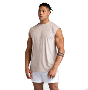 Wholesale High Quality Muscle Tank Tops <b>for</b> <b>Men</b> Super Soft Stretch Fitness Gym Workout <b>Singlet</b> Badge Customizable OEM Service - Product Image 5