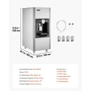 Máquina Dispensadora de Bebidas Comercial para Restaurantes y Hoteles, Capacidad de Almacenamiento de 180 Libras, Dispensación Automática de Hielo de 20 Libras/Min, Altura - Product Image 6