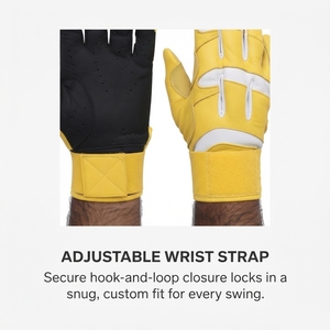 Gants de frappe de baseball personnalisés à doigts entiers, fermeture de poignet réglable, légers et respirants, pour l'entraînement au baseball, vente en gros - Product Image 5